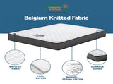 Giselle Single Mattress and Artiss Bed Frame Set White Solid Pine with 16cm Mattress MABF-BON-001S-WH