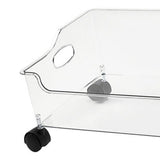 Wheeled Storage Containers Plastic Transparent Under Desk Book Storage Box with Roller for School V1294-YM0706-3117230131811