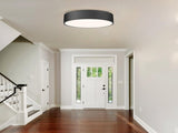 Close to Ceiling, Large Size Matted Black Metal Shade Flush Mount Ceiling Light Fixtures,Socket V1370-AZ4-06066