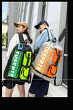 Orange And Black Stylish Sports Backpack with Contrast Pockets - Unisex Gym Bag for Badminton & V888-ELOSUNG23894