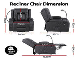 Artiss Power Lift Recliner Chair Massage and Heat for Elderly, Electric Sofa Reclining Chair RECLINER-A5-UB-PU-BK-AB