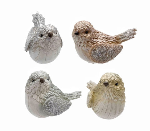 bulk 24 Xmas Bird Deco Assort 11cm V637-XMS31168