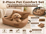 Winter Pet Warmth Bundle - Brown Self Heating Mat 36x50cm & Yellow Pet Car Booster Seat 55x40cm V888-ELOSUNG53923