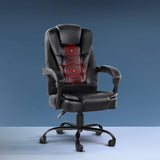 Artiss 2 Point Massage Office Chair PU Leather Black MOC-09M-2P-BK