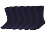 6 Pairs BAMBOO SOCKS Mens Heavy Duty Premium Thick Work Socks Cushion BULK - Navy Blue V563-6MBSKS-NVYBLU-SIZE11-14