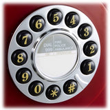 GPO 746 Retro Wall Mount Rotary Push Button Home Phone Landline Classic Red V185-746WALLRED