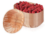 12 Pack Plastic Oval Basket, Empty Bread Basket Food Storage Basket Bulk,Plastic Wicker Baskets Bin V1370-AZ4-07576