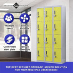 12-Door Locker for Office Gym Shed School Home Storage - 4-Digit Combination Lock V63-838961