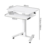 Levede Mobile Standing Desk Adjustable Height Table DH1075-WH-AU