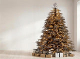 Christabelle 2.3m 7.5ft Midnight Snow Christmas Tree Pre Lit Warm White LED Black Foliage Flock 112_HZMS75