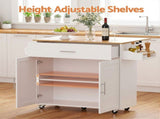 Artiss Kitchen Island Trolley Rolling Serving Cart Storage Drawer Cabinet 90cm White FUR-S-KI-FLD90-WH-AB