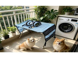 Foldable Pet Grooming Table for Cats and Small Dogs, Multi-functional Care Station with Mesh Bed, V1341-ZY-TK4YMV6X-BLACK