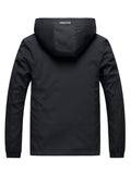 Men'S Hooded Jacket Outdoor Sport Jacket Lightweight Windbreaker Zip Pocket - Dark Gray - Size V1106-M-APP-95126-DARK2-2XLAU2XLEU54