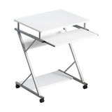 Artiss Computer Desk Keyboard Tray Shelf White 60CM MET-DESK-105-WH
