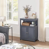 VASAGLE Floor Cabinet with Shelf and 2 Doors Gray V227-9101101066164