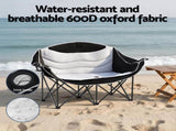 Weisshorn Camping Chair Double Folding Moon Chair Portable Seat 240KG CAMP-D-C-MOON-D-WHBK