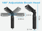 Electric Grill Brush Rechargeable 3-Speed with 180 Degree Adjustable Stainless Steel Head V1188-MS-710-137