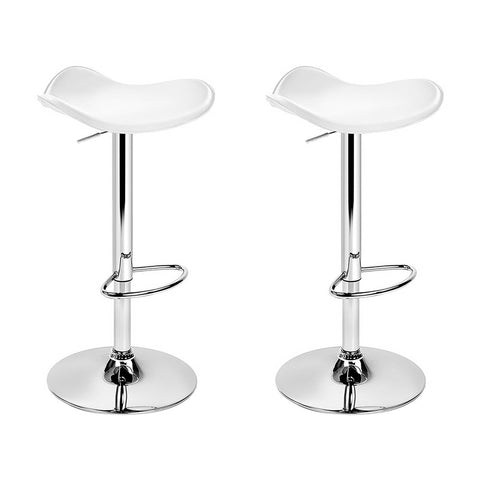 Artiss 2x Bar Stools Leather Gas Lift Chair White BA-TW-NEWT1001-WHX2