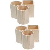 6-Piece Wooden Pen Holder Set, Pencil Cup, Desk Organizer, Makeup Brush Holder for Office and Home V1366-AZ2-W-13640