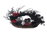 Halloween Wreath Dead Black ABS Artificial Branches Design with Red Flower Door Wreath Garland for V1294-YM0717-3115220080811