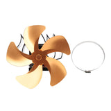 5 Blade Heat Powered Stove Fan Aluminum Alloy Noiseless Wall Hanging Thermal Powered Fireplace Fan V1294-YM0706-3114230124412