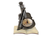 Vintage Design Violin Clock Rests On A Sheet Music Book Resin Violin Model Clock For Favorite V1294-YM0710-3115230131511