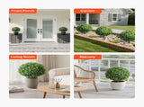 Artificial Topiary Boxwood Trees with Ground Spike, 2 Set 559mm Faux Shrubs & Bushes Potted Plants, V952-DDMJCRGXJHYMH3FA0001V0