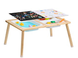 Kids Sensory Table Indoor Wooden Play Sand Water Table with 3 Storage Bins V952-GGZDCWXK2129BE939V0