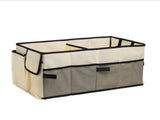 Beige Car Trunk Storage Box - Foldable Organizer V888-ELOSUNG34117