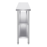 Stainless Steel Food Prep Table, 356 x 1524 x 864 mm Commercial Kitchen Worktable, with 2 Adjustable V952-CFBXGGZTSCGZFXOQBV0