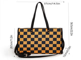 Fashionable checkered large-capacity tote bag, versatile single-shoulder and hand-held bag for V1105-YABB-05