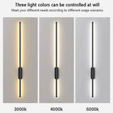 BAMDECOR Modern Minimalist Wall Light Long Tube LED Black Bedside Sconces Wall Lights with with V255-BAM-L1.2-LINEAR