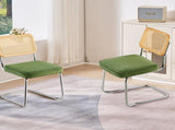 Rattan Chairs, Set of 2, Mid Century Modern Dining Chair, Upholstered Velvet Accent Chair with V952-TBYCYTERLS206AHX9V0