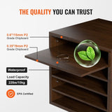 VEVOR Wood Literature Organizer Adjustable File Sorter 5 Compartments Brown V952-MZWJZLFPJBHB5IQZ7V0
