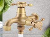 G1/2in Thread Bathroom Copper Single Cold Faucet Washing Machine Mop Pool Water Tap Retro Gold V1294-YM0901-3112200061011