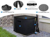 32*32*36in 2 in 1 Air Conditioner Cover for Outside, All Seasons Outdoor Air Conditioner Cover with V1107-721-66726-BLK3