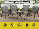 Gardeon 4PC Outdoor Dining Chairs Stackable Lounge Chair Patio Furniture Grey FF-B-STA-CHAIR-GE-X4
