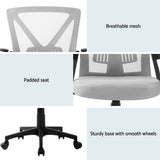 Artiss 2x Mesh Office Chair Mid Back Grey OCHAIR-H-M02-GYX2