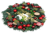Artificial Christmas Wreath for Front Door Pine Needle Red Candy Christmas Garland Decorations for V1294-YM0512-3115220134411