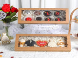 50pcs 12x5x1.5Inches Brown Cookies. with Window Bakery Chocolate Truffle Macaron V1258-DP02-C-2987