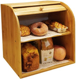 Bamboo Bread Storage Box - 2 Compartment Sections V762-BREADBOX