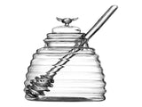 Honey Dispenser with Storage Jar Transparent Container for Syrup & Salad Dressing V1263-JX-5944
