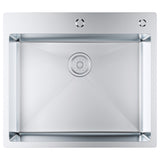 VEVOR Kitchen Sink, 304 Stainless Steel Drop-In Sinks, Top Mount Single Bowl Basin with V952-QRSSCTSPDCY253LEUV0