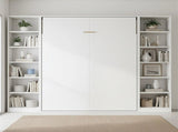 Queen Wall Bed in White Space Saving Murphy Bed Kit with Silver Door Handle V63-953911