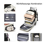Multifunctional Backpack with Shoe Compartment for School Travel and Work, 28x19x42 cm, Green V1188-MS-325-1270