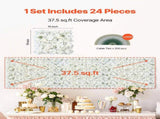 3D Flower Wall Panel, 24 PCS 15 x 15 inch, Artificial Floral Wall Background Mesh Backing V952-PJSRZZWQ24PCRIA85V0