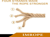 50m Sisal 20mm Rope Natural Twine Cord Thick Jute Hemp Manila Crafting Home Decor V324-HO-20MMSROPE50M