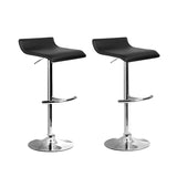 Artiss 2x Bar Stools Adjustable Gas Lift Chairs Black BA-TW-NEWT706-BK-X2