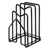 1Pc Black Cutting Board Rack with Groove Design for Kitchen Pot Lid Storage and Organizer V1366-AZ2-W-23085