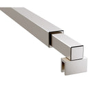 110cm Reeded Glass Shower Screen with Nickel Wall Channel and Square Pole V63-920301
